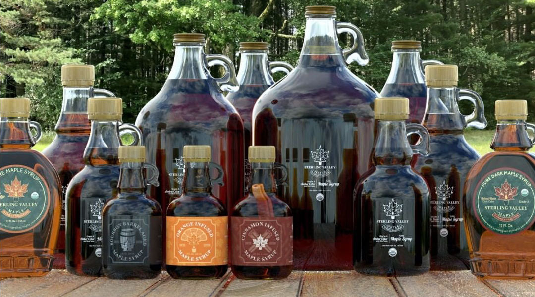 Image of Sterling Valley Maple new glass bottles jugs and bottles.