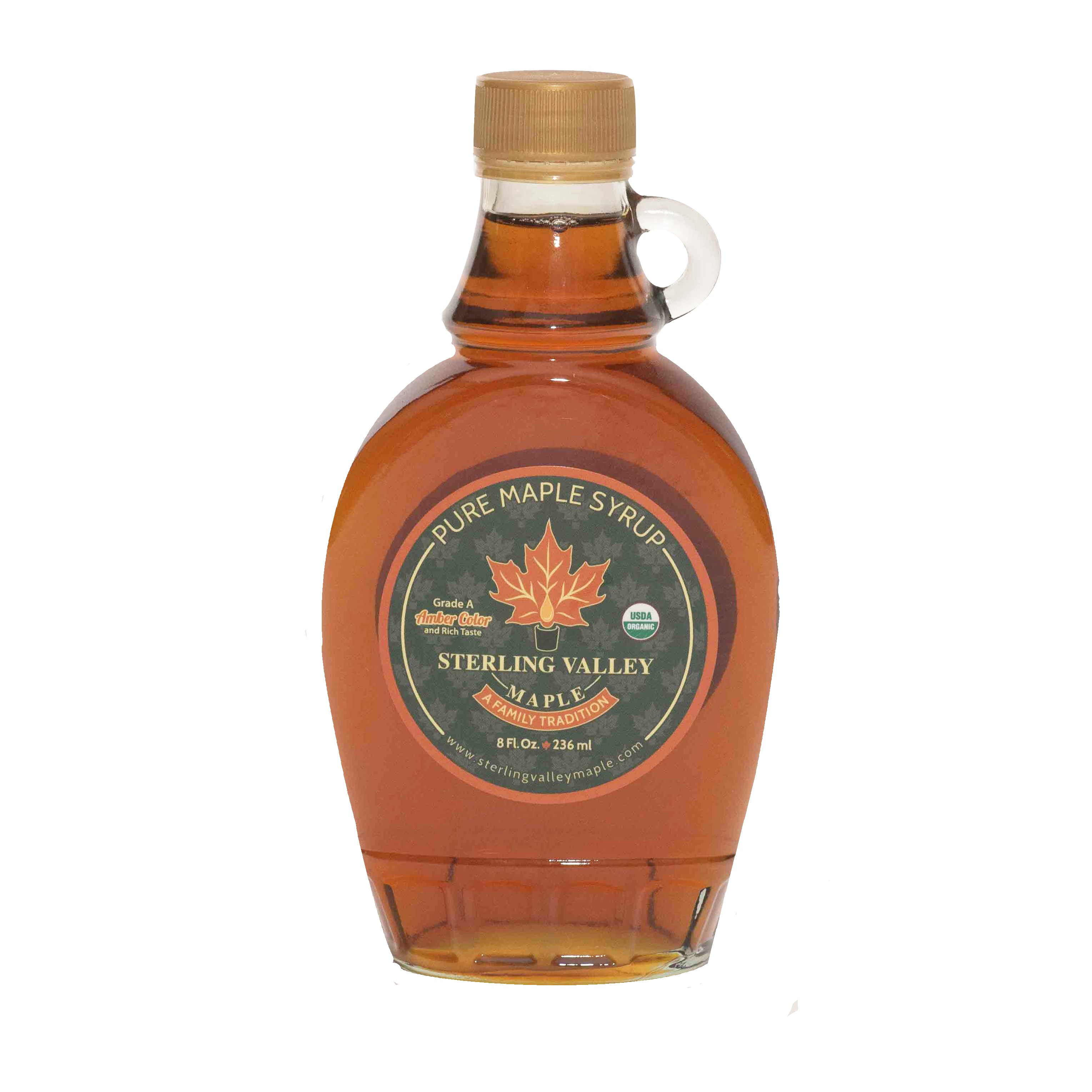 Certified Organic Syrup: 8oz Glass Container of Maple Syrup